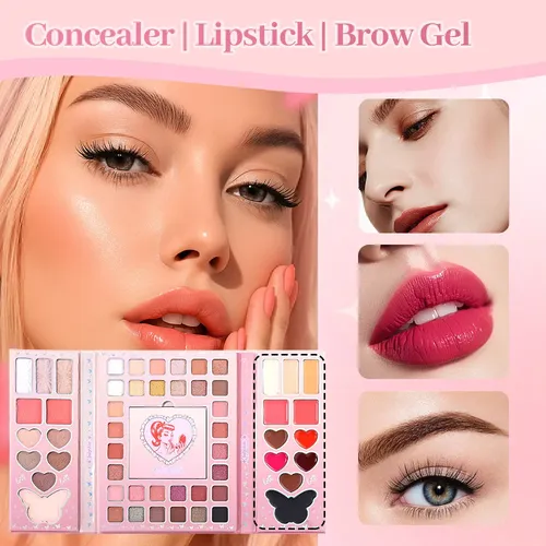 Paleta De Maquillaje 54 Colores, Sombras, Rubor E Iluminador