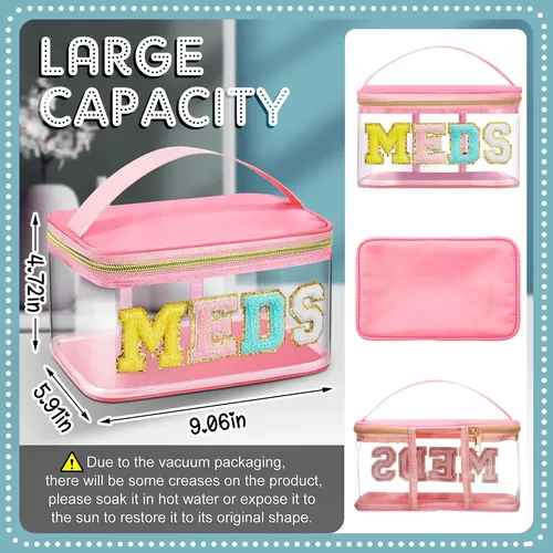 Bolsa De Cosméticos Geetery Chenille Letter Pink Nylon 23×15