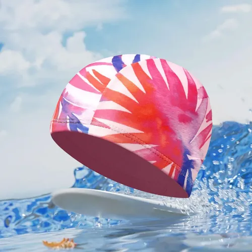 Gorro De Natación De Tela, Estampado Aleatorio