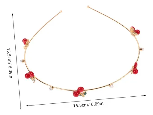 2 Piezas Diademas De Fresa Diademas De Metal Para El Cabello