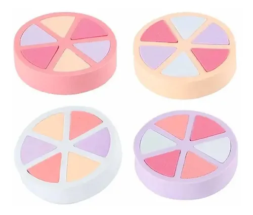 Esponja De Maquillaje Cisne Rueda X6 Triángulos Crema Polvo