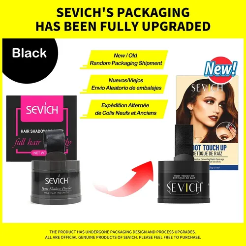 Sombra Capilar Sevich 4g Cubrir Canas Raices Black Negro