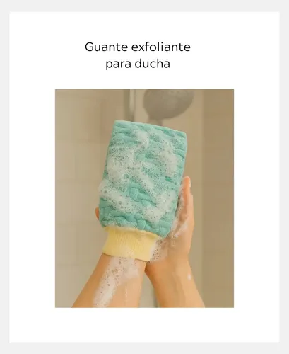 Guante Para Baño Exfoliante Esponja De Ducha Manopla Verde Liso