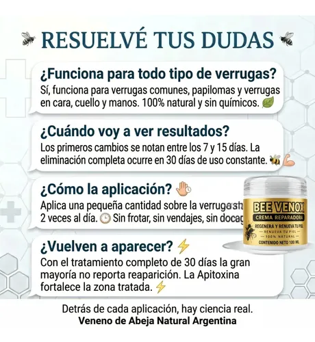 Bee Venox Quita Verrugas Cara Cuello Y Manos 100ml 2×1