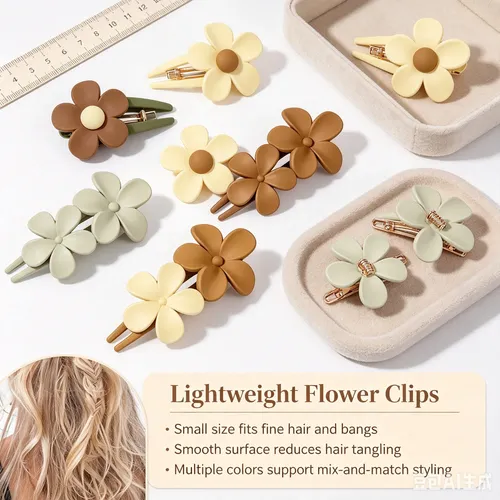 Broche De Pelo Con Forma De Flor En Tono Suave Para Mujer, R