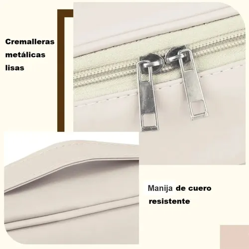 Bolso Organizador Maquillaje Neceser Simil Cuero Colores