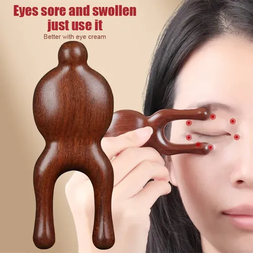 Masajeador Facial De Madera De Sándalo Con Mango Para Promov 1pc