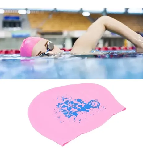 Gorro De Baño Impermeable Silicona Natación Pelo Largo Nadar