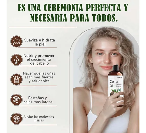 Aceite De Ricino Puro Prensado En Frío Para El Cuidado Personal