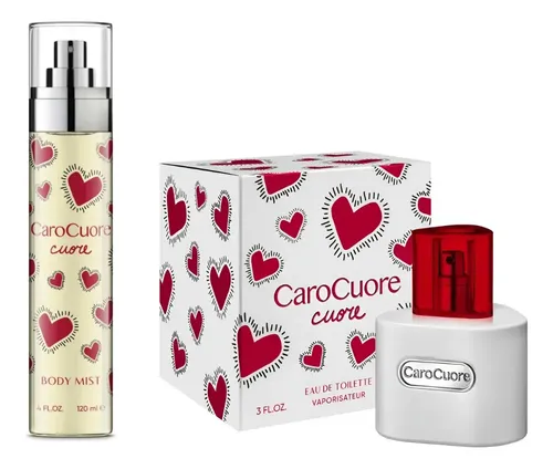 Set Caro Cuore Cuore con Eau de Toilette 90 ML y Body Splash para Mujer