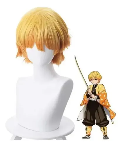 Peluca De Cosplay De Agatsuma Zenitsu Para El Día De Todos L
