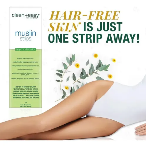 Tiras De Cera De Muselina Clean + Easy 100 Piezas Grandes