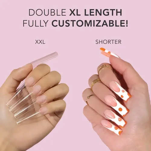 Lápiz Nail Tips Kiara Sky Sin Curva En C, Cuadrado, Transpar
