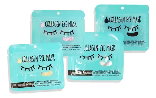 Parches Mascarilla Con Colágeno Contorno De Ojos Ojeras Tipo de piel Black