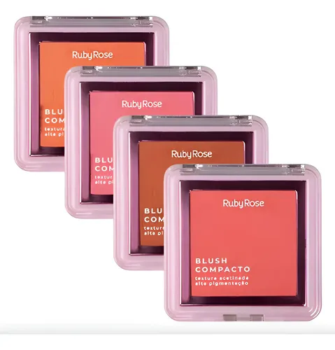 Rubor Blush Polvo Compacto Satinado Pigmentado Ruby Rose