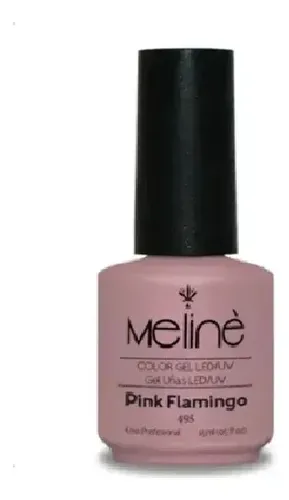 Esmalte Color Gel Uvled Semipermanente Meline Tono 495-pink Flamingo
