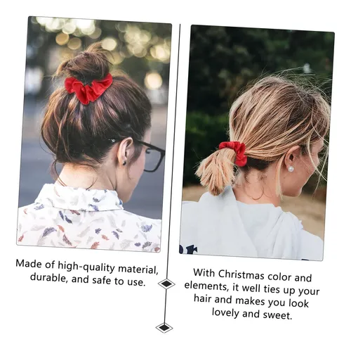 Pack 20 Scrunchies Navideños Rojos Para El Cabello
