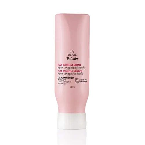 Crema Para Peinar Rizos Reparadora Natura Tododia Flor De Cereza Y Aguacate De 180 Ml