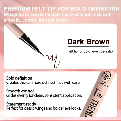 Delineador Líquido Waterproof Con Punta Bold Transpretty