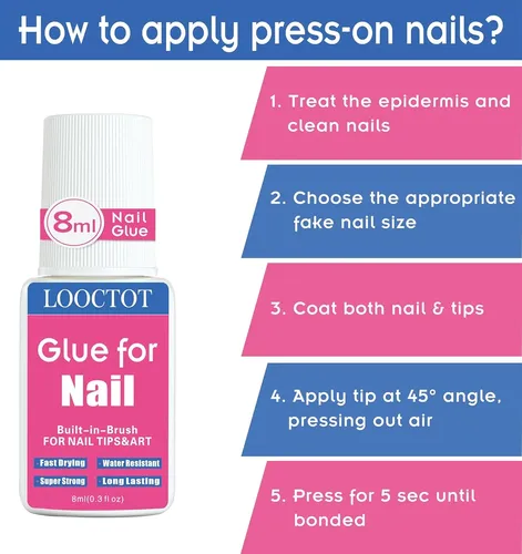 Pegamento Para Uñas Postizas Con Pincel 8ml X2 Fuerte