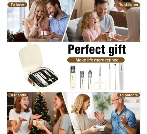 Set De Manicura 7 En 1 Pisemuak Con Estuche De Viaje