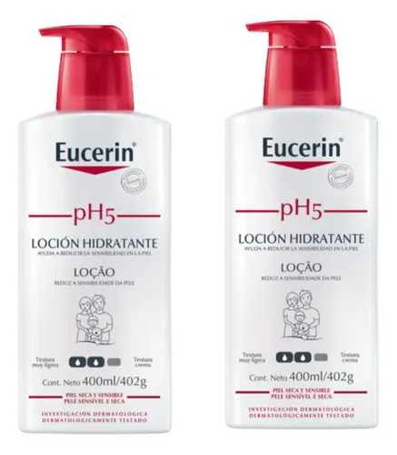 Combo X2 Loción Eucerin Corporal Ph5 Piel Seca 400 Ml. No