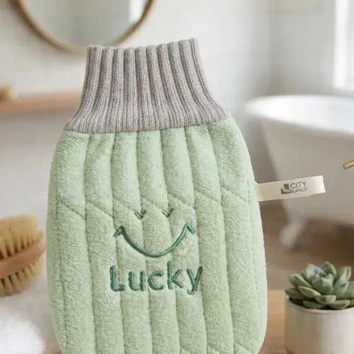 Guantes De Baño Carita Feliz Rosa