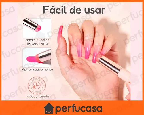 Kit Polvo Cromo Y Cepillo Gel Uñas Semipermanente Manicuría
