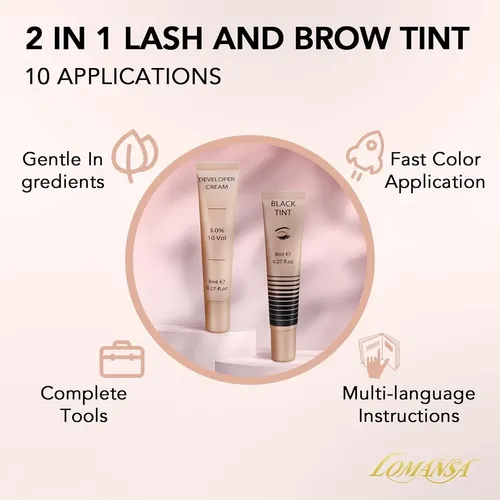 Lomansa Kit De Tinte Para Cejas A Prueba De Agua Y Profesion