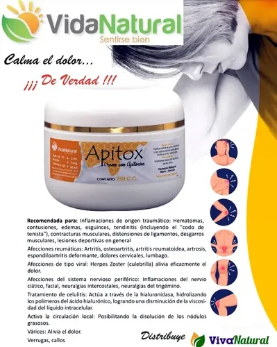 Apitox Crema X 250 G Calma El Dolor De Verdad Reuma Artrosis