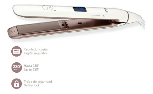 Planchita Pelo B-Way Chic Ceramic Digital Blanco 100-230°C