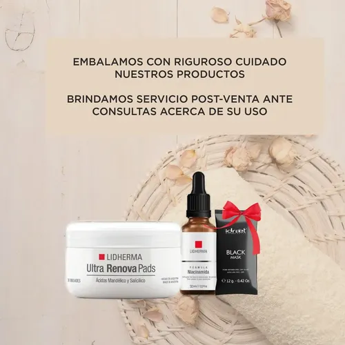 Kit Facial Lidherma Renovador Poros Niacinamida Antiacne