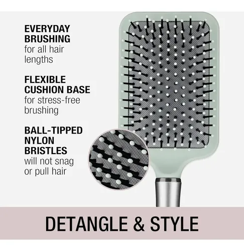 Cepillo Paddle Conair Velvet Touch Verde Salvia