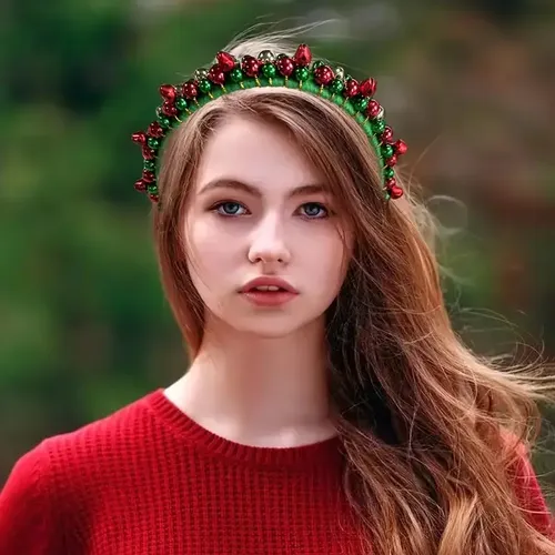 Aro De Pelo Trenzado Con Cuentas De Campana De Navidad, 2 Pi
