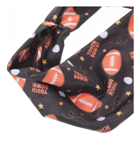 6 Bandas Deportivas Para El Sudor, Transpirable, Para Cabell Black With Orange Football And White/yellow Accent Pattern Talla Única Para La Mayoría Football Print