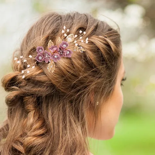 2 Accesorios Para El Cabello, Boda, Mujer, Con Forma De Flor