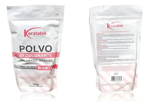 Polvo Decolorante Aclarado Intenso Blanco Keratotek X 700 Gr