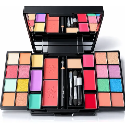 Pro Makeup Kit Completo Sombras Rubores Labiales Accesorios