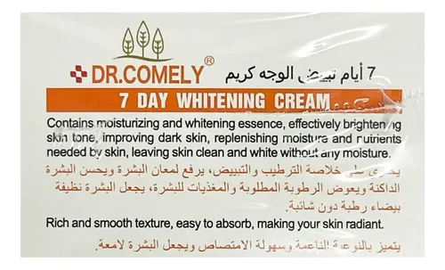 Dr.comely Crema Blanqueadora De Zonas Negras Facial Corporal Fragancia Neutra