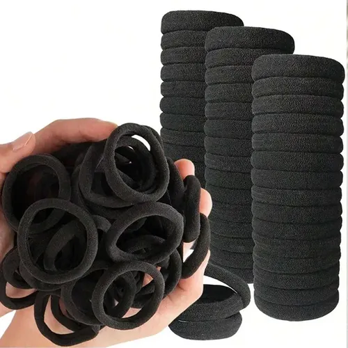 500pcs Elasticsolid Black Hair Ties Daily Hair Accessories Negro