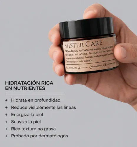 (x4) Crema Facial Anti Age Masculina Mister Care