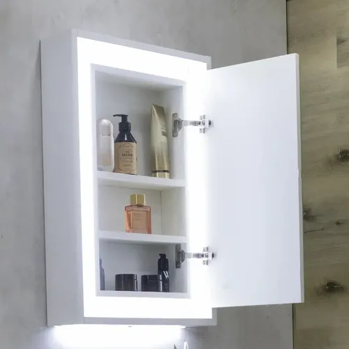 Botiquin Espejo Bernova De 50cm Blanco Con Luz Led Blanco