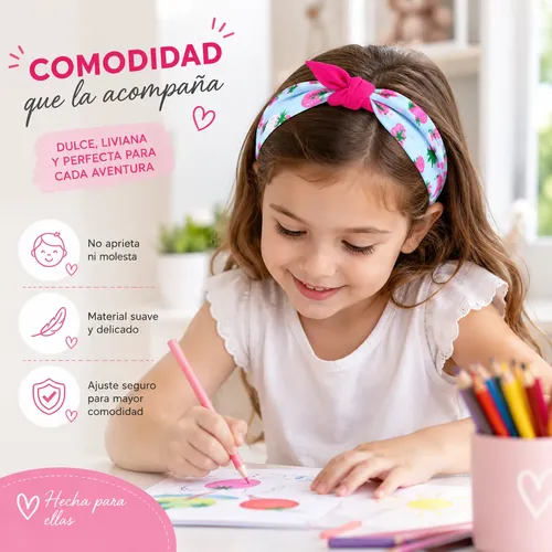 Vincha De Pelo Infantil Diseño Moño Accesorios Para Pelo