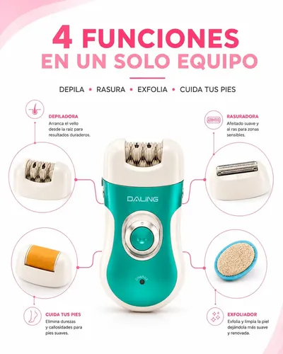 Depiladora Electrica Mujer 4 En 1 Zonas Intimas Recargable Mixto