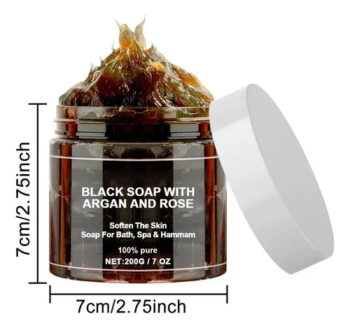 Exfoliante Corporal Marroquí En Barra De Jabón Negro Para .