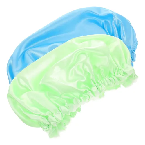2 Gorros De Baño, Gorros De Satén Para Dormir Blue And Green