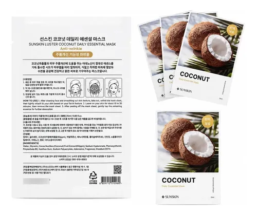 Mascarilla Facial Coreana Reafirma E Hidrata Coco Sunskin X1