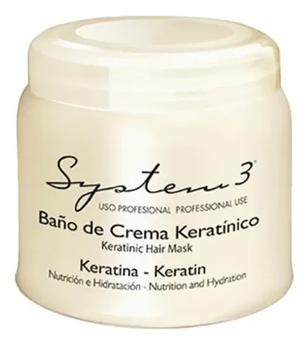 Baño De Crema Keratinico System-3 Mascara Capilar 250g