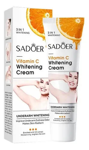 Crema blanqueadora con vitamina C | aclara rostro y zonas oscuras sin fragancia