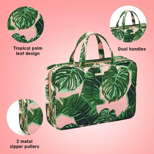 Bolso De Viaje Conair Para Cosméticos Y Maquillaje Pink Palm